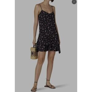 Rent The Runway Thakoon Collective Black Floral Slip Mini Dress Womens 14